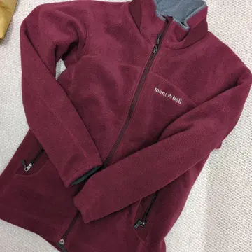 mont-bell 버건디 플리스 자켓
