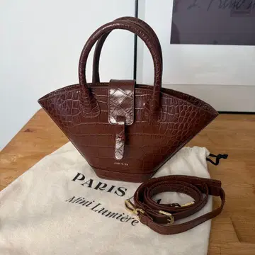 PARIS/64 크로커다일풍 핸드백 숄더 스트랩 포함 미니