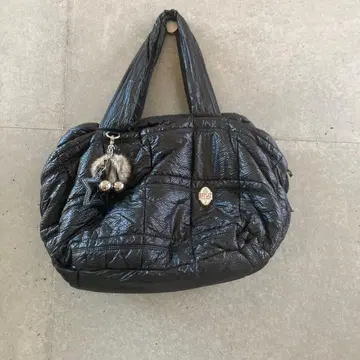 REPLAY 퀼팅 핸드백 블랙 참 포함