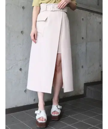 MURUA 와이드 벨트 랩스커트