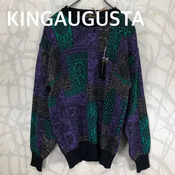 택 포함 새상품 KINGAUGUSTA 킹 오거스타 패치워크 니트 R