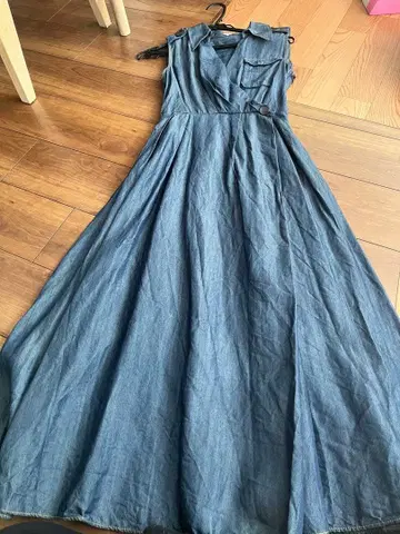 nuans 데님 슬리브리스 원피스 S 사이즈