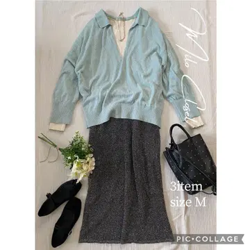 단짠 내로우 스커트 세트 여성 의류 묶음 판매 셋업 코디 세트 M