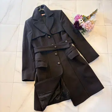 새상품급 MAX&CO 체스터 코트 다크 브라운 로프 42 사이즈