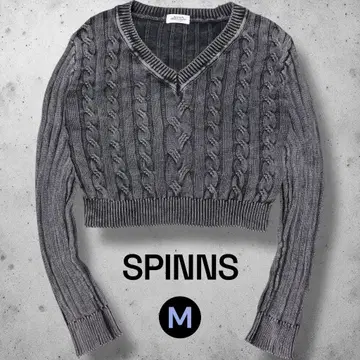 Y2K archive grunge 피치 00s 크롭 기장 케이블 니트