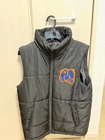 블랙 다운 베스트 자수 로고 포함