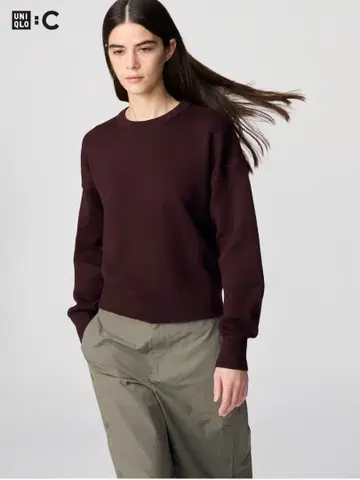[ 새상품급 ] UNIQLO 크루넥 스웨터 M 와인 WINE 긴팔