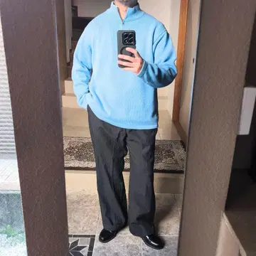 LLBean 엘엘빈 하프 지퍼 니트 스카이블루 L