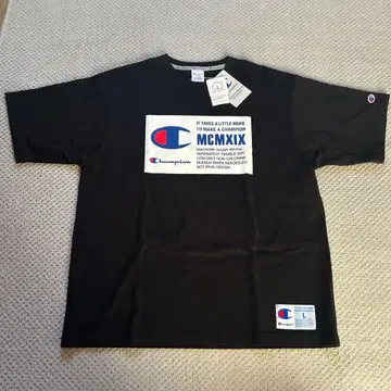 Champion MCMXIX 블랙 T셔츠 L