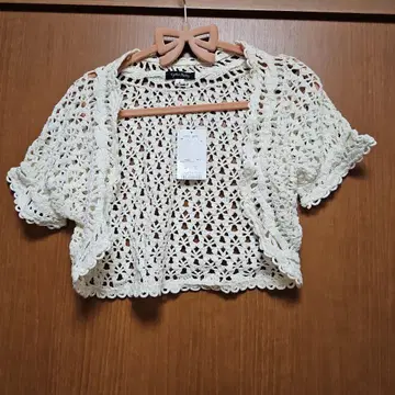 Cynthia Rowley 반팔 레이스 니트 볼레로