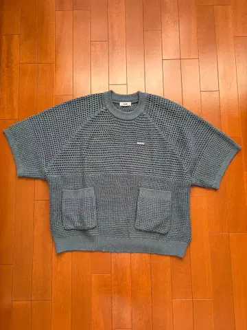 Perushu 루즈 포켓 시스루 디자인 썸머 니트