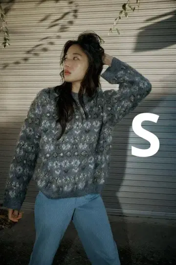 자라 기모 자카드 니트 스웨터 S