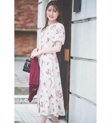 플라워 티타임 프린트 원피스 택 포함 새상품