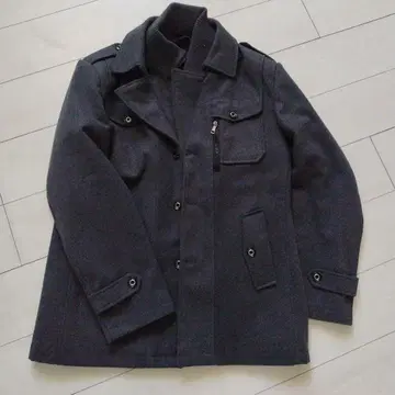 밀리터리 스타일 다크 그레이 코트 XXL