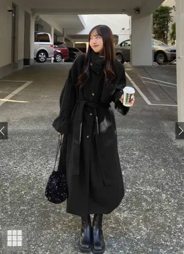 GRL 리본 벨트 포함 페이크 울 트렌치코트[k9049x]