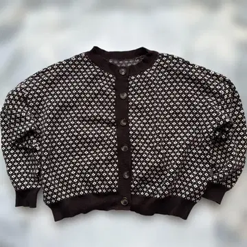 브라운과 화이트 M-L 사이즈 가디건