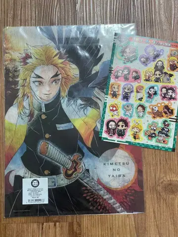 귀멸의 칼날 일본풍 클리어 파일 카마도 탄지로 & 렌고쿠 쿄쥬로 씰 포함