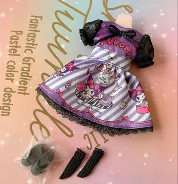 미사용 쿨한 쿠로미 리카짱 리카짱 의류 쿠로미의 포근한 원피스