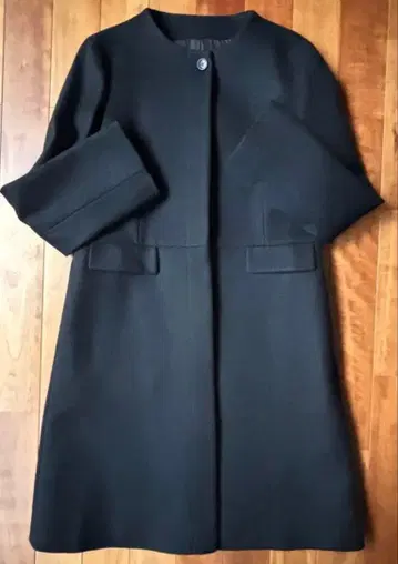 블랙 심플 롱 코트