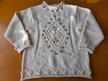 니트 스웨터 긴팔 올 손뜨개질