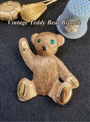 빈티지 테디베어 브로치
