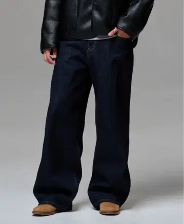 ERA WIDE FIT DENIM PANTS - INDIGO BLUE