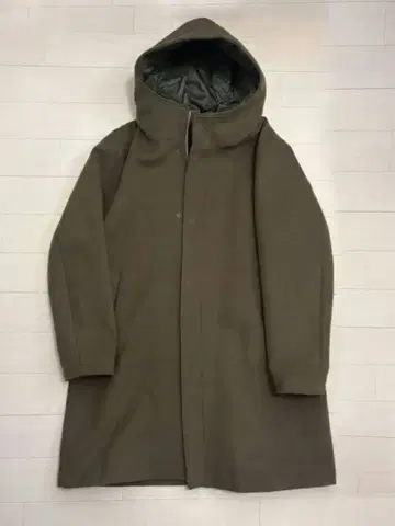 BEAMS 후드 부착 롱 코트 카키 [ sizeL ]