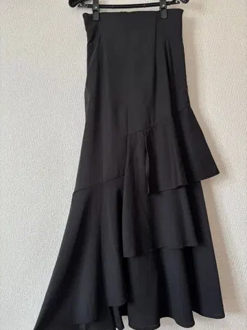 코코딜 플레어 스커트 롱 스커트 블랙