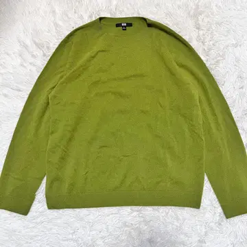 UNIQLO 유니클로 캐시미어 100% 니트 쿨넥 XL 그린