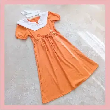 레트로 원피스 드레스 아가씨 오렌지 50년대 S 사이즈