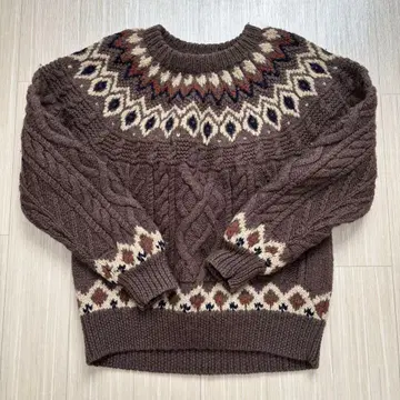 Guy L 사이즈 울 스웨터 브라운