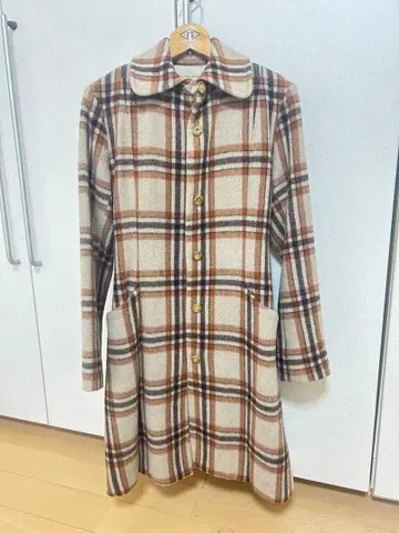 chochotte 체크 무늬 롱 코트