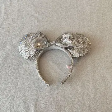 실버 스팽글 미키 귀 머리띠