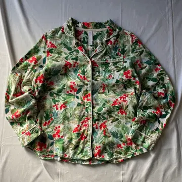 00s 보타니컬 파자마 셔츠 그런지 Y2K 헤이세이 인기 구제 의류