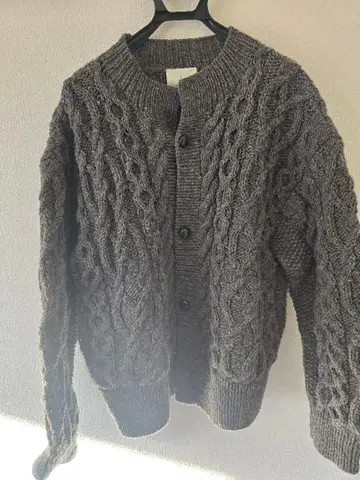 edifice E. 오버 가디건 핸드 니트 그레이 M