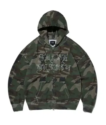한국 MUSINSA 무신사 카모 패턴 더블 지퍼 후드티