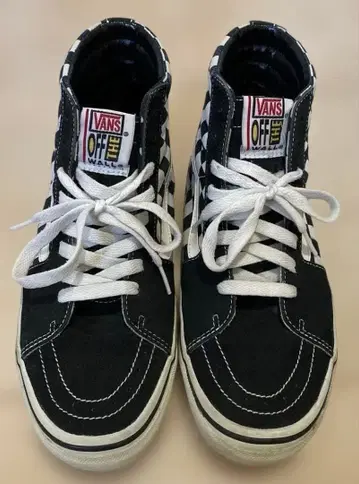 구형 택 VANS Sk8-Hi 블랙/체커
