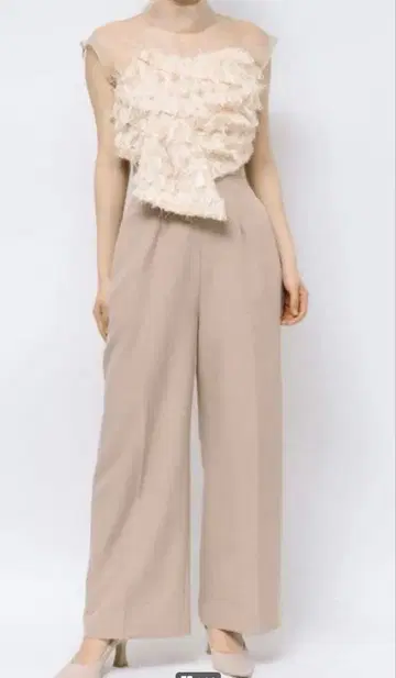 라그나문 컷 자카드 베어 팬츠 드레스