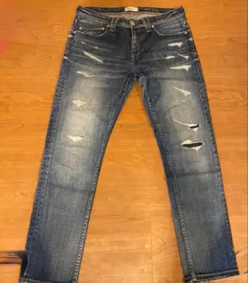 야누크 데미지 가공 블루 데님 26 사이즈