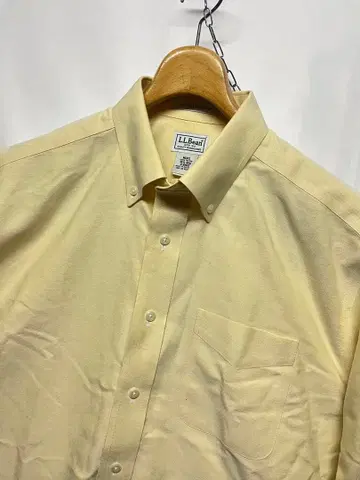 깔끔한 엘엘빈 코튼 옥스퍼드 반팔 B/D 셔츠 옐로우 컬러 XL