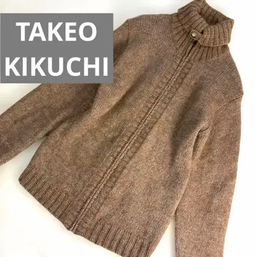 레어 다케오 키쿠치 알파카 혼방 풀 집업 가디건 터틀넥 2