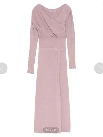 스나이델 슬릿 니트 원피스 핑크 새상품급