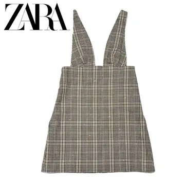 ZARA 자라 오버롤 스커트 원피스 체크 무늬