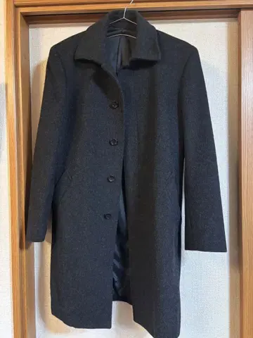 COMME CA ISM 다크 그레이 울 코트 L