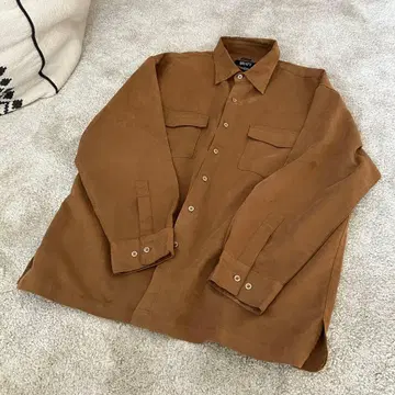 90s BRUNO 페이크 스웨이드 워크 셔츠 카멜
