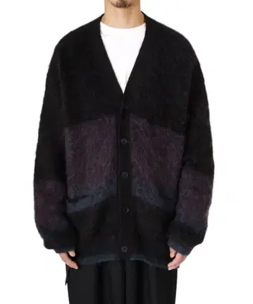 yoke 23AW MOHAIR BORDER CARDIGAN