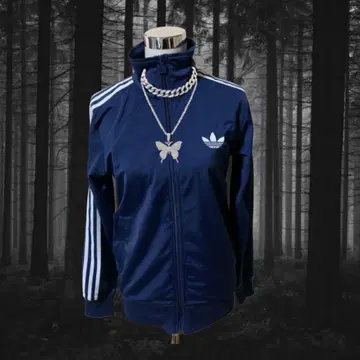 아디다스 파이어버드 트랙 자켓 저지 자수 로고 네이비