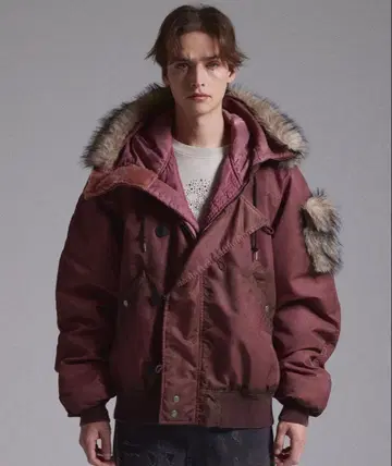 [ GRANCY ] 퍼 포켓 디자인 페이드 N2B 자켓 핑크 L 사이즈