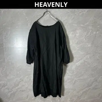 HEAVENLY 헤븐리 린넨 100 원피스 블랙 린넨 내추럴