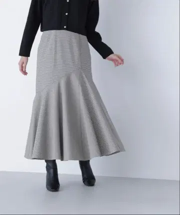 내추럴 뷰티 베이직 아지메 체크 머메이드 스커트